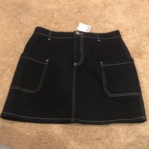 Black denim skirt